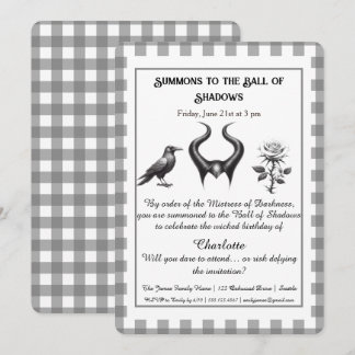 Shadow Ball Dark Fantasy Birthday Design Script Einladung