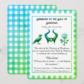 Shadow Ball Dark Fantasy Birthday Design Script Einladung