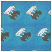 Shadow Bear Cub on Blue Stoff (Nahaufnahme)