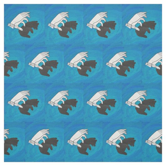 Shadow Bear Cub on Blue Stoff (Muster)