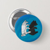 Shadow Bear Cube On Blue Button (Vorne & Hinten)