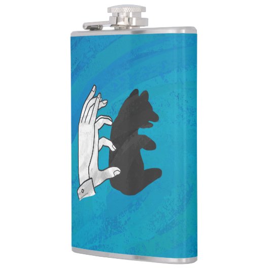 Shadow Bear Cube On Blue Flachmann (Links)