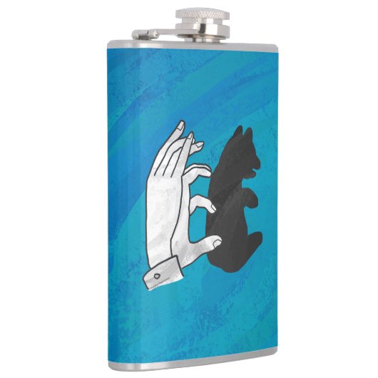 Shadow Bear Cube On Blue Flachmann (Rechts)