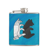 Shadow Bear Cube On Blue Flachmann (Vorderseite)