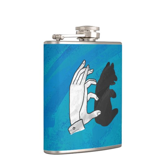 Shadow Bear Cube On Blue Flachmann (Rechts)