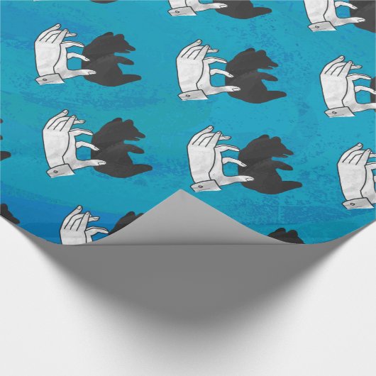 Shadow Bear Cube On Blue Geschenkpapier (Ecke)