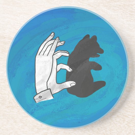 Shadow Bear Cube On Blue Getränkeuntersetzer (Vorne)