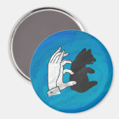 Shadow Bear Cube On Blue Magnet (Vorderseite/Rückseite)