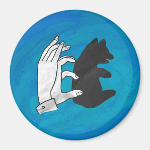 Shadow Bear Cube On Blue Magnet