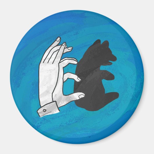 Shadow Bear Cube On Blue Magnet (Vorne)