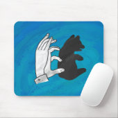 Shadow Bear Cube On Blue Mousepad (Mit Mouse)