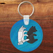Shadow Bear Cube On Blue Schlüsselanhänger (Vorderseite)