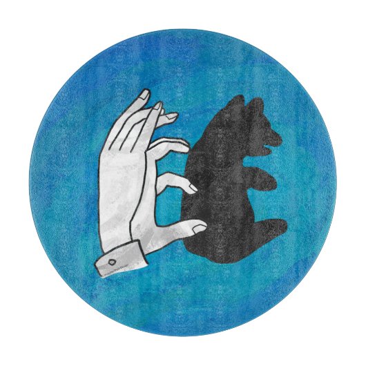 Shadow Bear Cube On Blue Schneidebrett (Vorderseite)