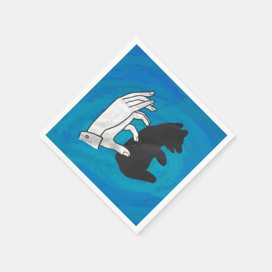 Shadow Bear Cube On Blue Serviette (Ecke)