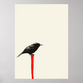 Shadow Bird auf einer roten Post Poster