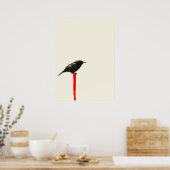 Shadow Bird auf einer roten Post Poster (Küche)