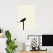 Shadow Bird auf einer roten Post Poster (Heimbüro)