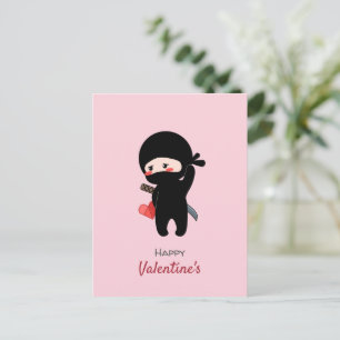 Shadow Blushing Ninja HolOrigami Paper Heart Feiertagspostkarte
