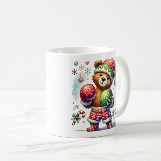 Shadow Boxing Holiday Bear Kaffeetasse (VorderseiteRechts)