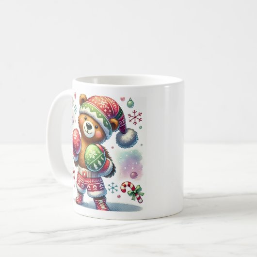 Shadow Boxing Holiday Bear Kaffeetasse (Vorderseite Links)