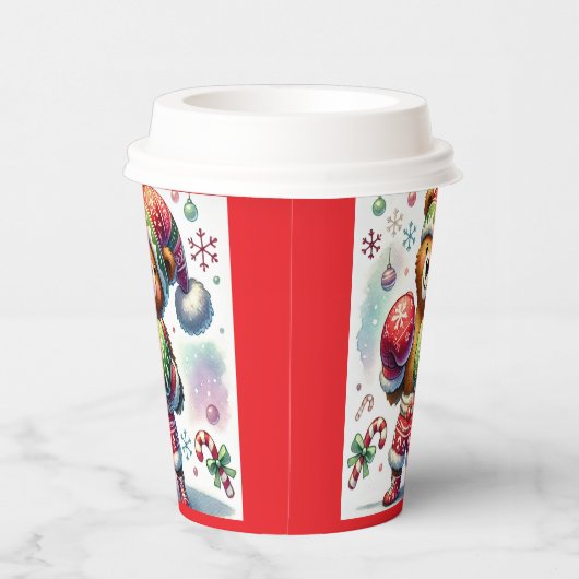 Shadow Boxing Holiday Bear Paper Cups Pappbecher (Rechts)