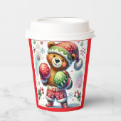 Shadow Boxing Holiday Bear Paper Cups Pappbecher (Vorderseite)