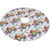 Shadow Boxing Holiday Bear Polyester Weihnachtsbaumdecke (Schrägansicht)