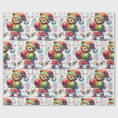 Shadow Boxing Holiday Bear Wrapping Paper Geschenkpapier (Flach)