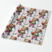 Shadow Boxing Holiday Bear Wrapping Paper Geschenkpapier (Ungerollt)