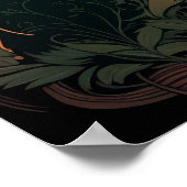 Shadow Bunn — Art Nouveau Black Rabbit/Bunny Poster (Ecke)