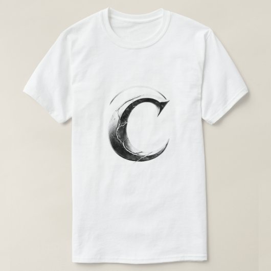 Shadow C – Dark Gothic Letter C T-Shirt (Design vorne)