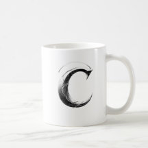 Shadow C – Dunkler Buchstabe C Tasse
