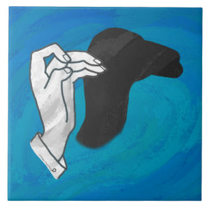 Shadow Camel On Blue Fliese