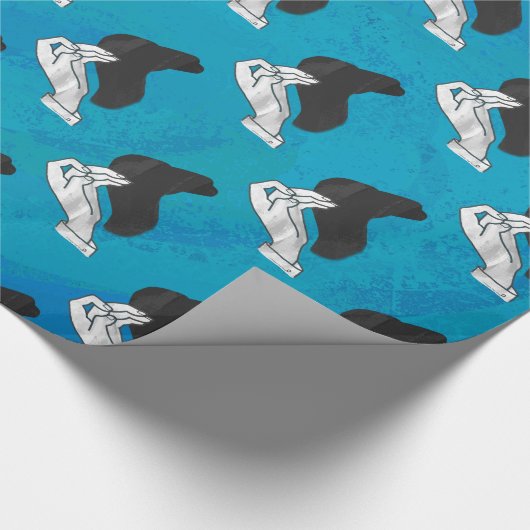 Shadow Camel On Blue Geschenkpapier (Ecke)