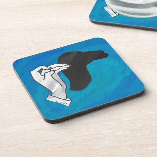 Shadow Camel On Blue Getränkeuntersetzer (Linke Seite)