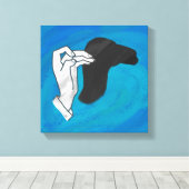 Shadow Camel On Blue Leinwanddruck (Insitu (Holzboden))