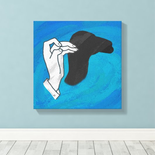 Shadow Camel On Blue Leinwanddruck (Insitu (Holzboden))