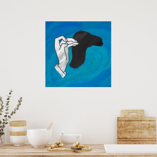 Shadow Camel On Blue Poster (Küche)