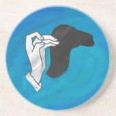 Shadow Camel On Blue Sandstein Untersetzer (Vorne)