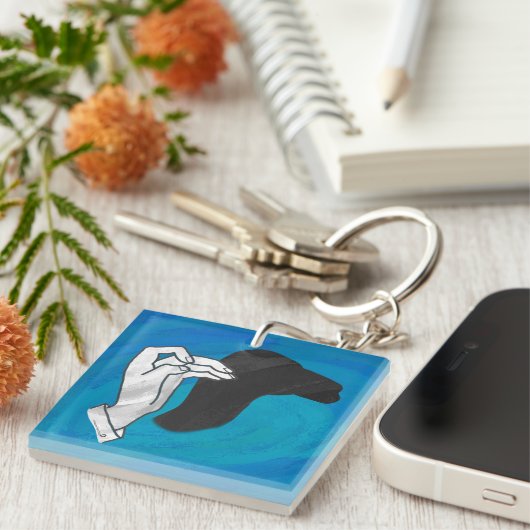 Shadow Camel On Blue Schlüsselanhänger (Vorderseite rechts)