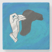 Shadow Camel On Blue Steinuntersetzer (Vorderseite)