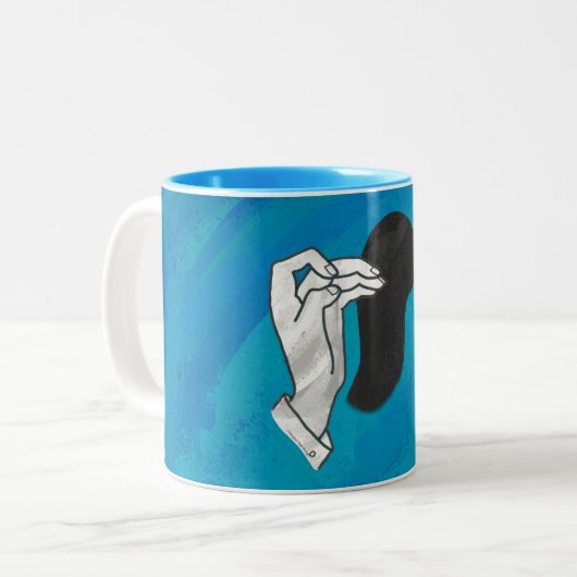 Shadow Camel On Blue Zweifarbige Tasse (Vorderseite Links)
