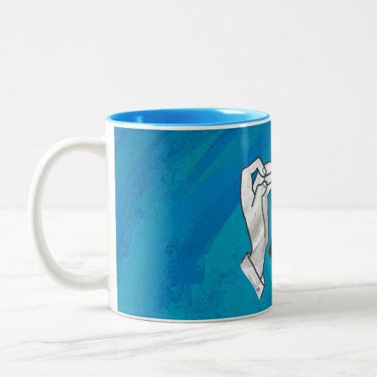Shadow Camel On Blue Zweifarbige Tasse (Links)