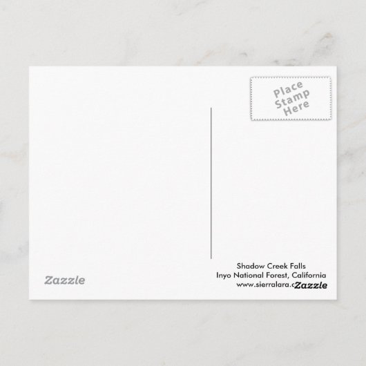 Shadow Creek Falls Postkarte (Rückseite)