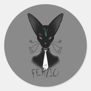 Shadow: Die urbane Hitcat Runder Aufkleber