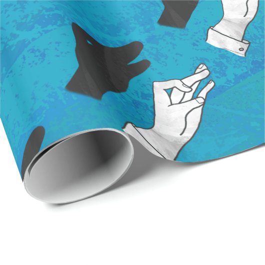 Shadow Duck On Blue Geschenkpapier (Rolleneckpunkt)