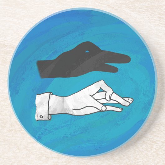 Shadow Duck On Blue Getränkeuntersetzer (Vorne)