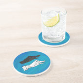 Shadow Duck On Blue Getränkeuntersetzer (Seite)