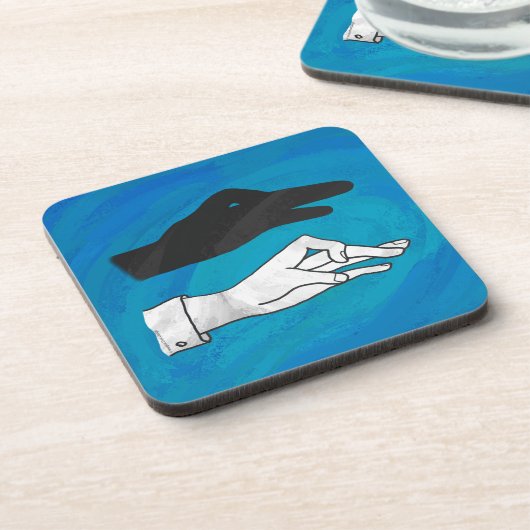 Shadow Duck On Blue Getränkeuntersetzer (Linke Seite)