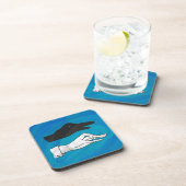 Shadow Duck On Blue Getränkeuntersetzer (Rechte Seite)